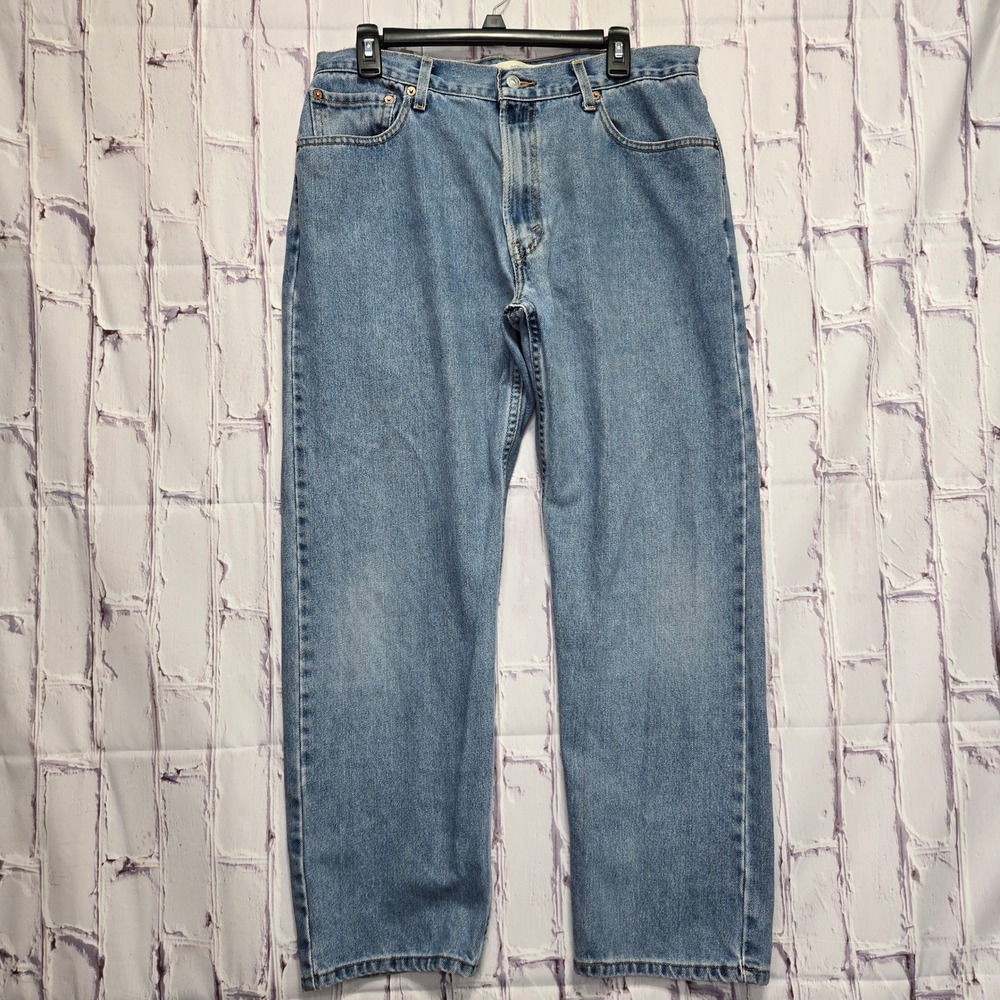 Levis 505 Regular Fit Jeans Mens 36x30 Light Wash Blue Denim Made in USA Vintage